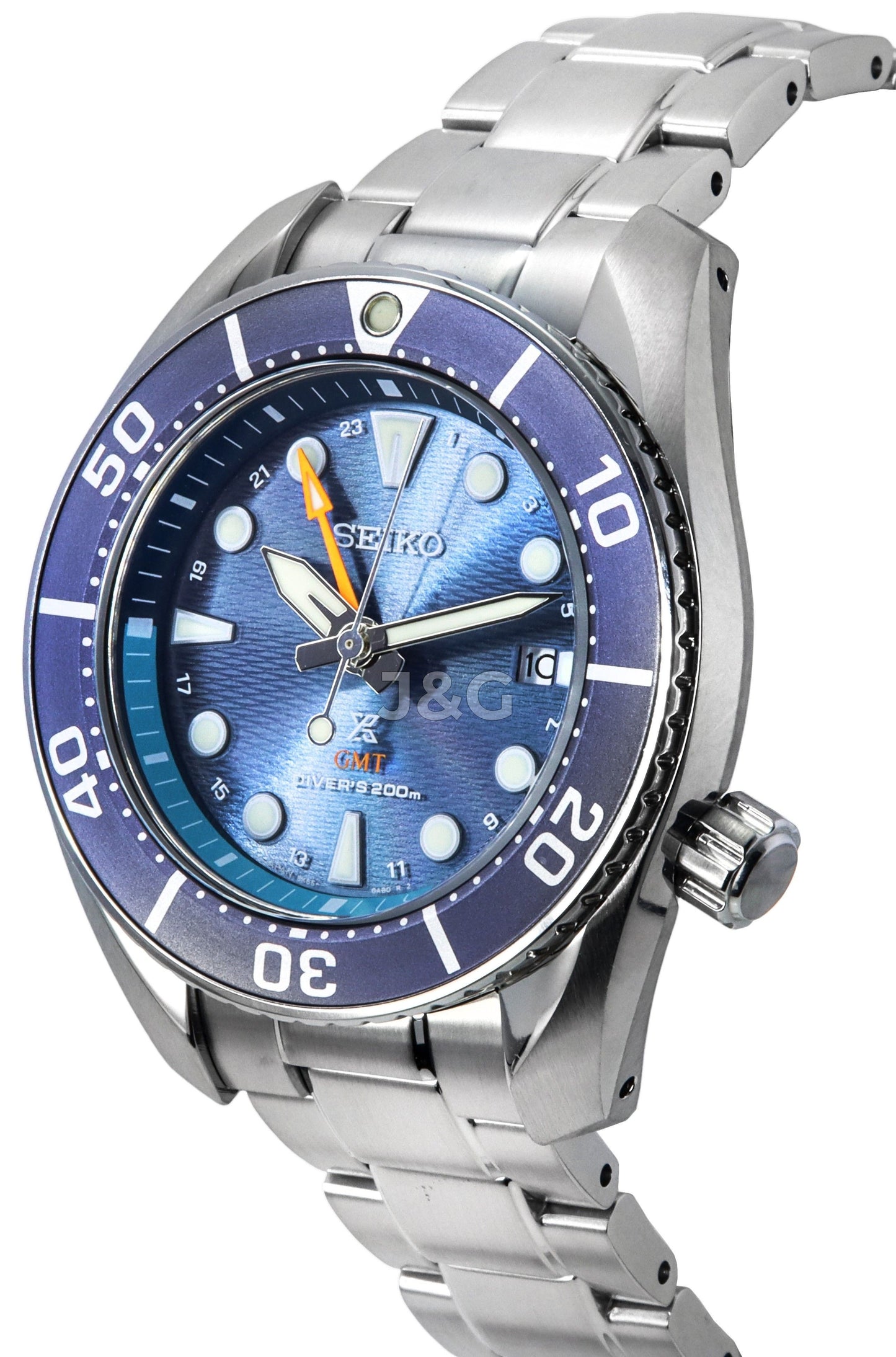 Seiko Prospex Solar powered Blue Male SFK001J1. A brand-new Seiko Prospex watch featuring a Blue dial. Front view. - view 3