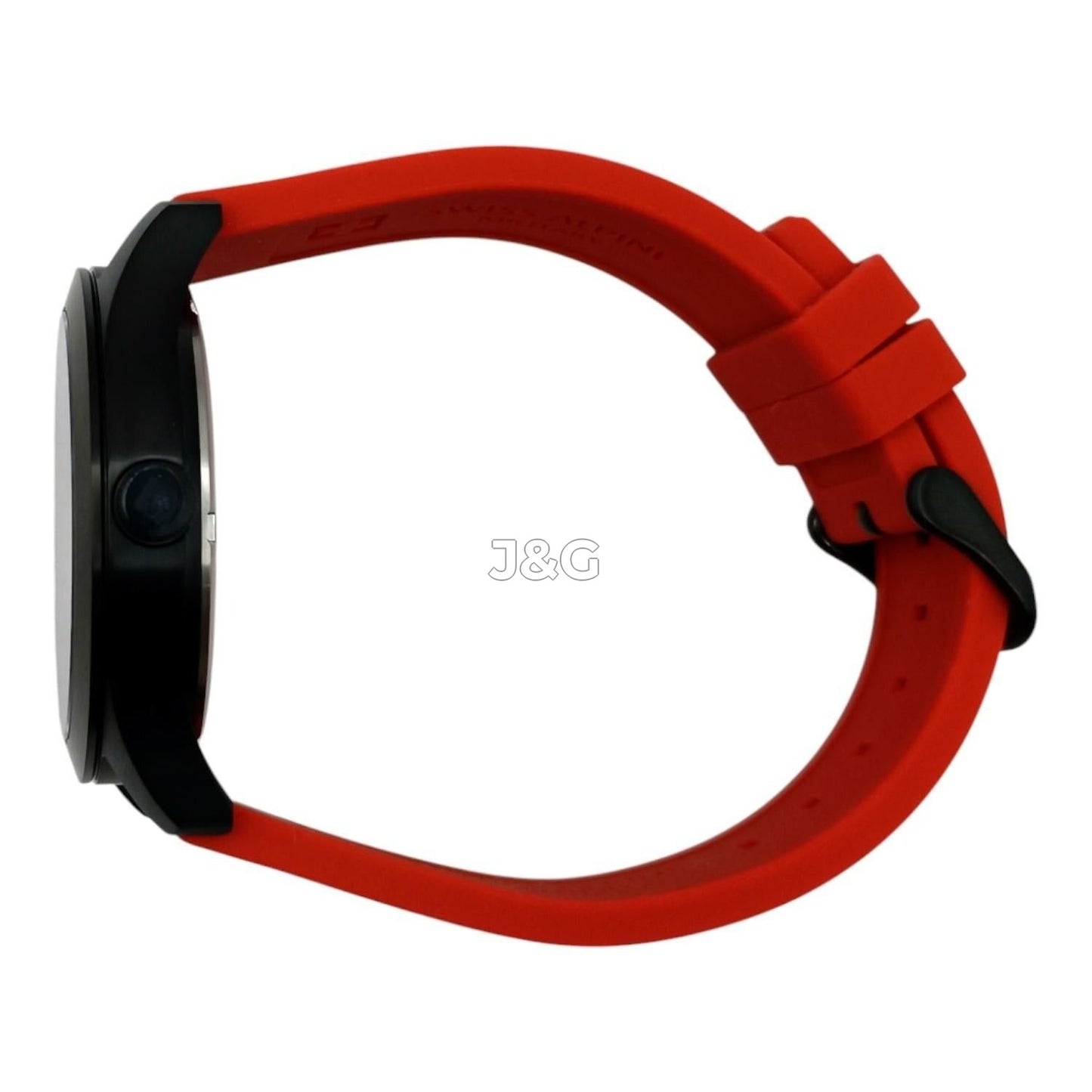 Swiss Alpine Military Combat Luminous hands Black Rubber Male 7056.1876.-.GW. A brand-new Swiss Alpine Military Combat watch featuring a Black dial and a Rubber strap. Angled view. - view 2