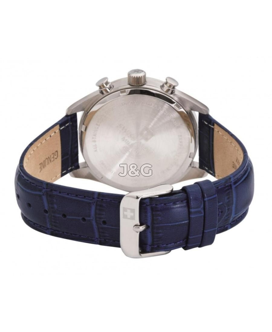 Swiss Alpine Military Luminous hands Blue Leather Male 7086.9535.-.GW. A brand-new Swiss Alpine Military watch featuring a Blue dial and a Leather strap. Front view. - view 3