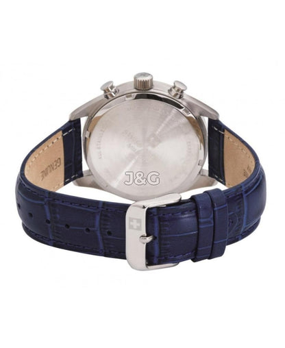 Swiss Alpine Military Luminous hands Blue Leather Male 7086.9535.-.GW. A brand-new Swiss Alpine Military watch featuring a Blue dial and a Leather strap. Front view. - view 3