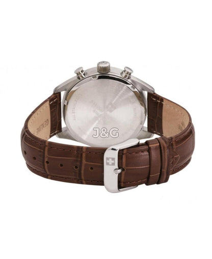 Swiss Alpine Military Luminous hands Silver Leather Male 7086.9532.-.GW. A brand-new Swiss Alpine Military watch featuring a Silver dial and a Leather strap. Side view. - view 3