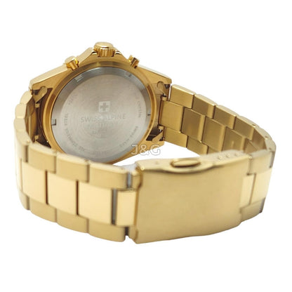 Swiss Alpine Military Master Diver Quartz movement Black Stainless steel Male 7053.9117.-.GW. A brand-new Swiss Alpine Military Master Diver watch featuring a Black dial and a Stainless steel strap. Side view. - view 5