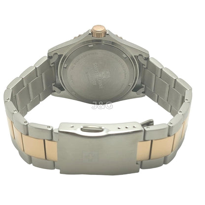 Swiss Alpine Military Master Diver Quartz movement Blue Stainless steel Male 7052.1155.-.GW. A brand-new Swiss Alpine Military Master Diver watch featuring a Blue dial and a Stainless steel strap. Side view. - view 4