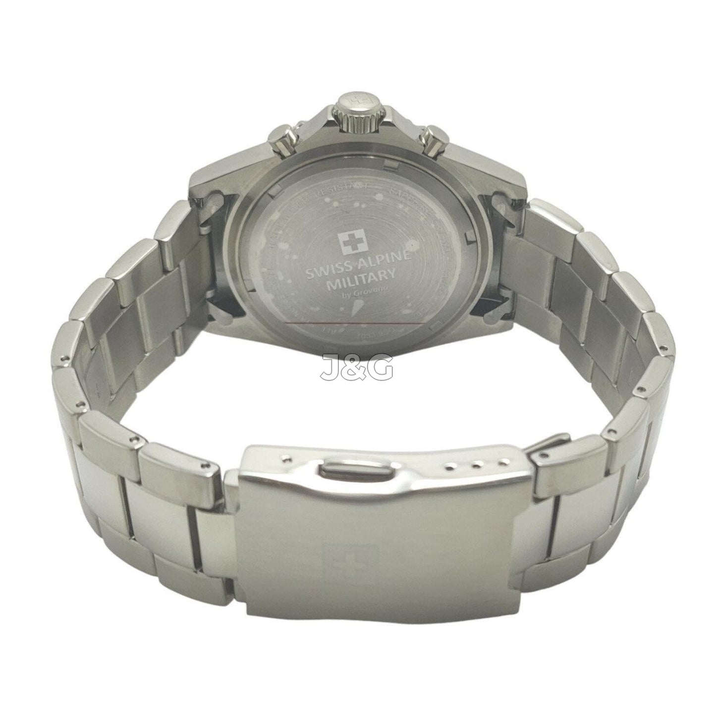 Swiss Alpine Military Master Diver Quartz movement Blue Stainless steel Male 7053.9135.-.GW. A brand-new Swiss Alpine Military Master Diver watch featuring a Blue dial and a Stainless steel strap. Side view. - view 5