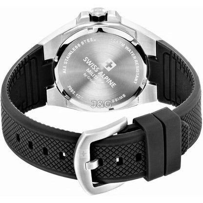 Swiss Alpine Military Typhoon Quartz movement Black Silicone Male 7006.1837.-.GW. A brand-new Swiss Alpine Military Typhoon watch featuring a Black dial and a Silicone strap. Front view. - view 3