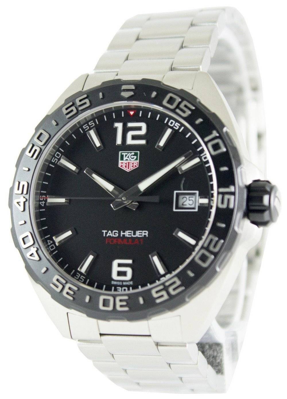 Tag Heuer Formula One Black Dial Stainless Steel. A brand-new Tag Heuer watch featuring a Black dial and a Stainless steel strap. Side view.