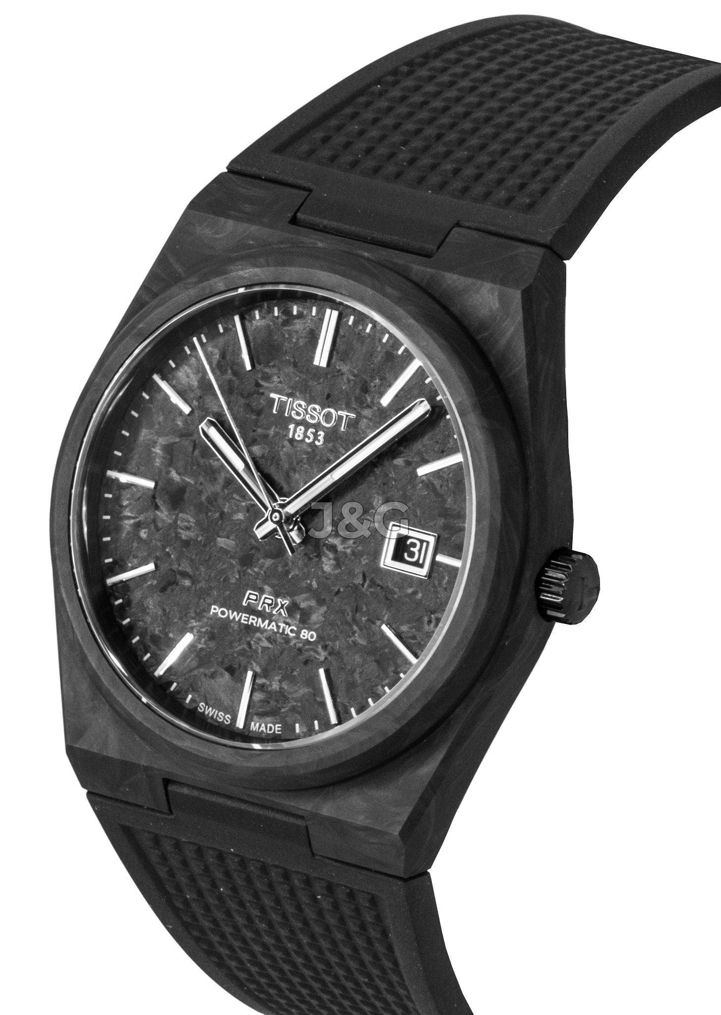 Tissot Automatic movement Black Male T137.907.97.201.00. A brand-new Tissot watch featuring a Black dial. Side view. - view 3