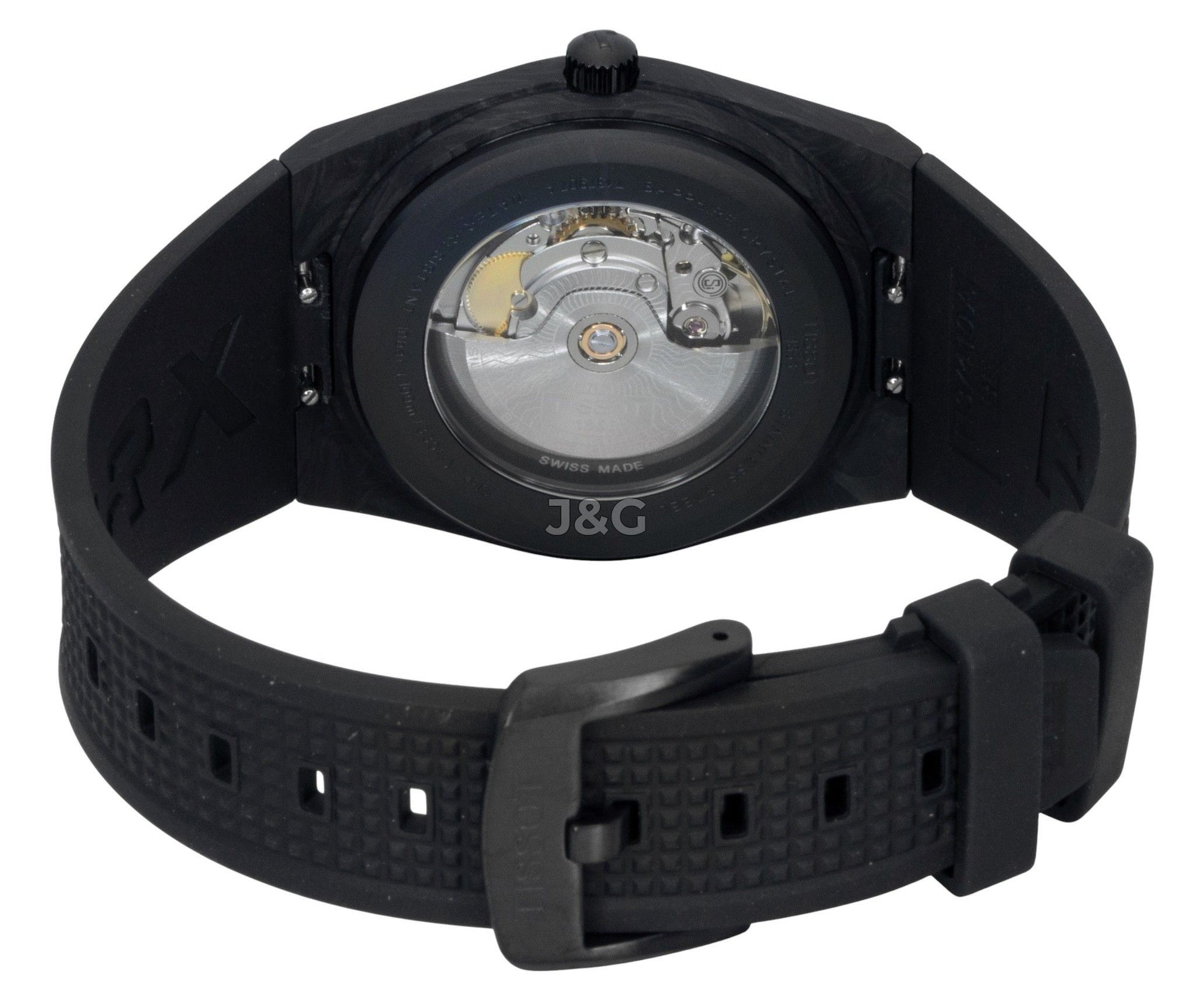 Tissot Automatic movement Black Male T137.907.97.201.00. A brand-new Tissot watch featuring a Black dial. Side view. - view 4