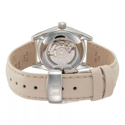 Tissot T-My Lady Automatic movement Black Leather Female T930.007.46.261.00. A brand-new Tissot T-My Lady watch featuring a Black dial and a Leather strap. Front view. - view 3