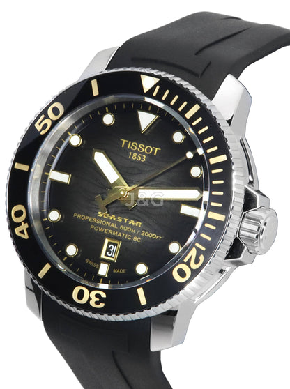 Tissot T-Sport Seastar Automatic movement White Rubber Male T120.607.17.441.01. A brand-new Tissot T-Sport watch featuring a White dial and a Rubber strap. Side view. - view 3