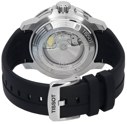 Tissot T-Sport Seastar Automatic movement White Rubber Male T120.607.17.441.01. A brand-new Tissot T-Sport watch featuring a White dial and a Rubber strap. Side view. - view 4