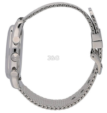 Trussardi T-Light Date display Blue Stainless steel Male R2453127002-. A brand-new Trussardi T-Light watch featuring a Blue dial and a Stainless steel strap. Side view. - view 3