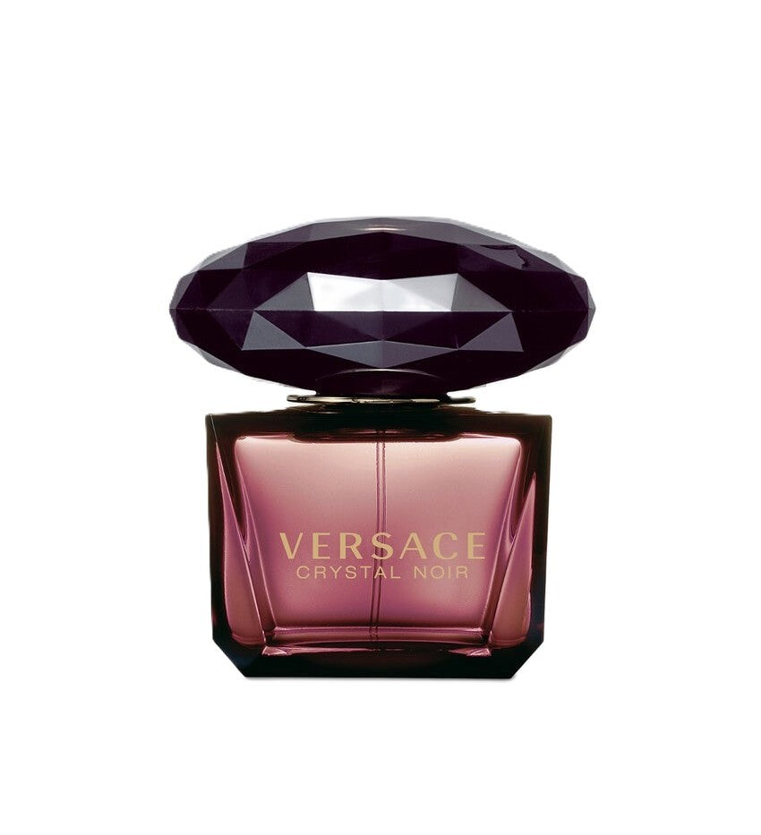 Versace Crystal Noir Eau De Parfum Spray for Women. A brand-new Versace Crystal Noir watch. Angled view.