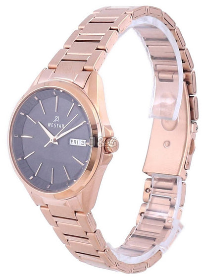 Westar Date display Black Stainless steel Female 40212PPN603. A brand-new Westar watch featuring a Black dial and a Stainless steel strap. Angled view. - view 2