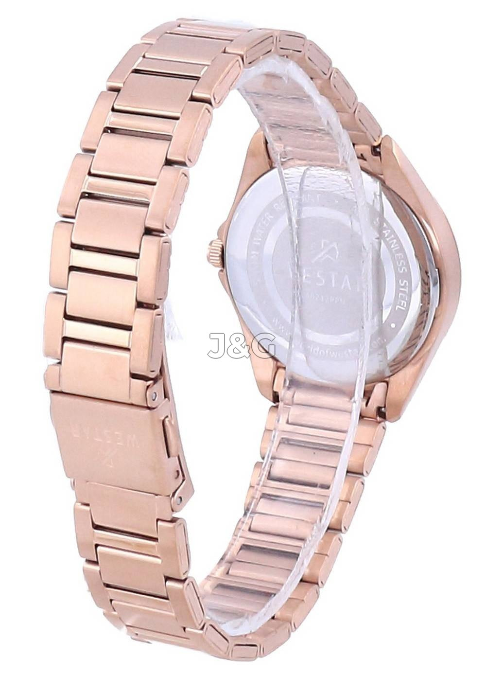 Westar Date display Black Stainless steel Female 40212PPN603. A brand-new Westar watch featuring a Black dial and a Stainless steel strap. Angled view. - view 3