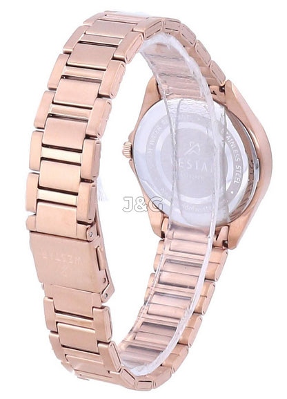 Westar Date display Black Stainless steel Female 40212PPN603. A brand-new Westar watch featuring a Black dial and a Stainless steel strap. Angled view. - view 3