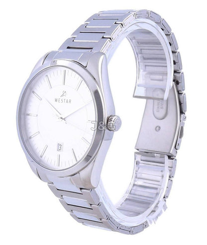 Westar Date display Silver Stainless steel Male 50213STN107. A brand-new Westar watch featuring a Silver dial and a Stainless steel strap. Front view. - view 2