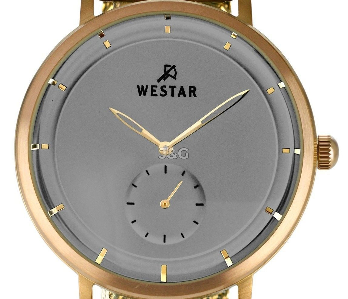 Westar Profile Deployment clasp Grey Stainless steel Male 50247BZZ106. A brand-new Westar Profile watch featuring a Grey dial and a Stainless steel strap. Side view. - view 2