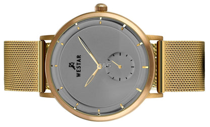 Westar Profile Deployment clasp Grey Stainless steel Male 50247BZZ106. A brand-new Westar Profile watch featuring a Grey dial and a Stainless steel strap. Side view. - view 3