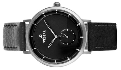 Westar Profile Quartz movement Black Leather Male 50246STN103. A brand-new Westar Profile watch featuring a Black dial and a Leather strap. Side view. - view 3