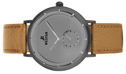 Westar Profile Quartz movement Grey Leather Male 50246GGN186. A brand-new Westar Profile watch featuring a Grey dial and a Leather strap. Front view. - view 3