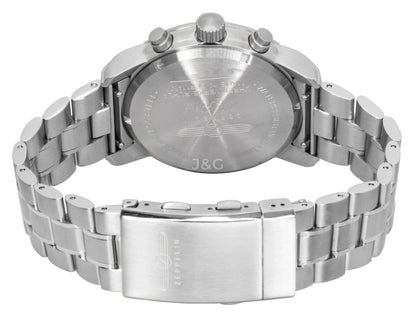 Zeppelin 100 Jahre Quartz movement Black Stainless steel Male Z7680MB2. A brand-new Zeppelin 100 Jahre watch featuring a Black dial and a Stainless steel strap. Side view. - view 4