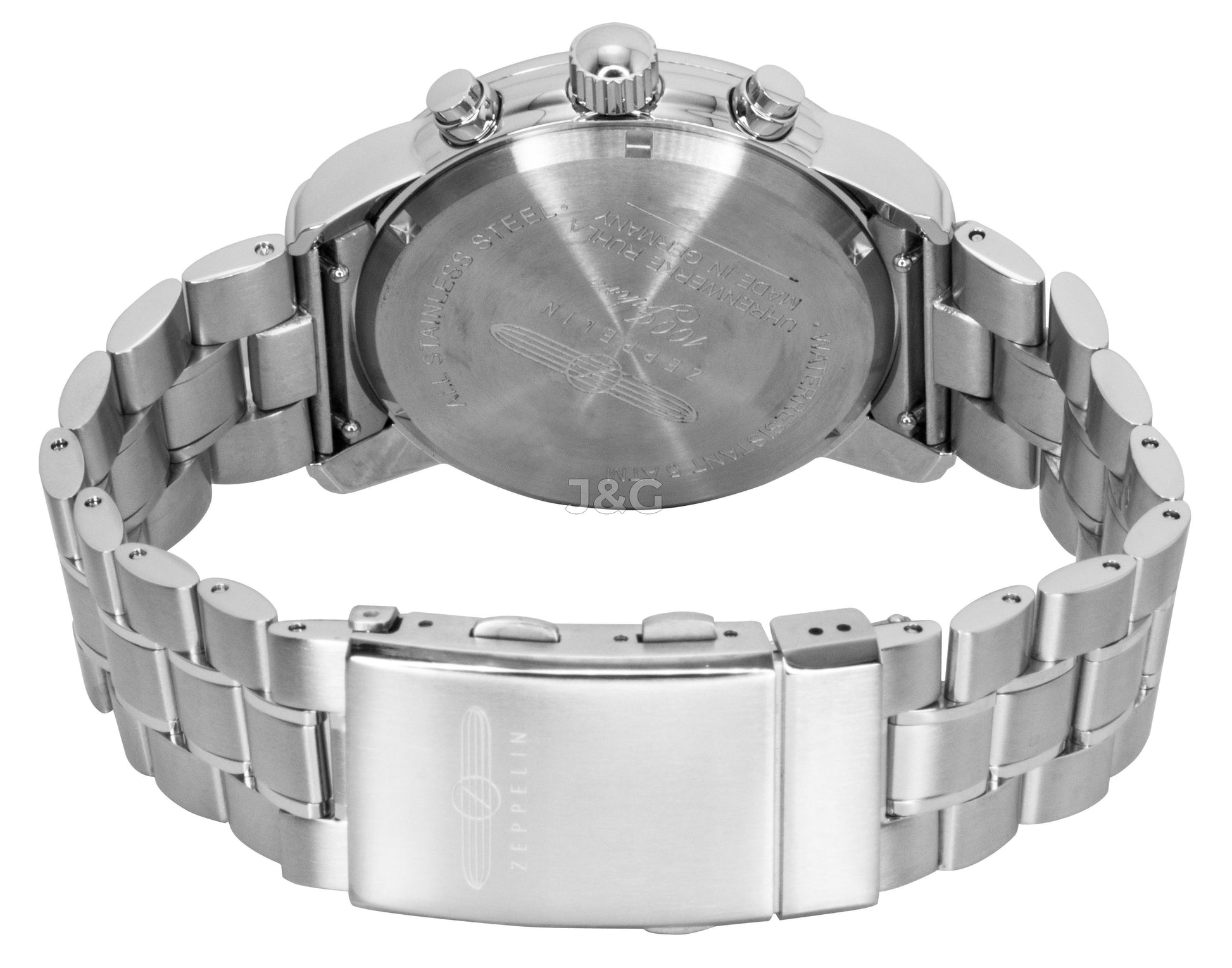 Zeppelin 100 Jahre Quartz movement Blue Leather Male Z7680MB3. A brand-new Zeppelin 100 Jahre watch featuring a Blue dial and a Leather strap. Side view. - view 4