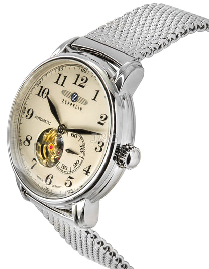 Zeppelin Automatic movement Beige Stainless steel Male Z7666M5. A brand-new Zeppelin watch featuring a Beige dial and a Stainless steel strap. Side view. - view 2