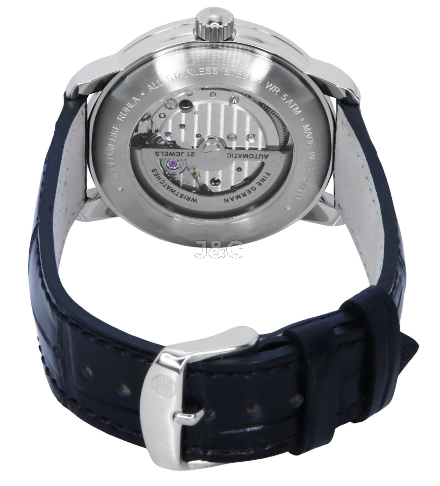 Zeppelin Friedrichshafen Automatic movement Black Leather Male Z85664. A brand-new Zeppelin Friedrichshafen watch featuring a Black dial and a Leather strap. Side view. - view 3