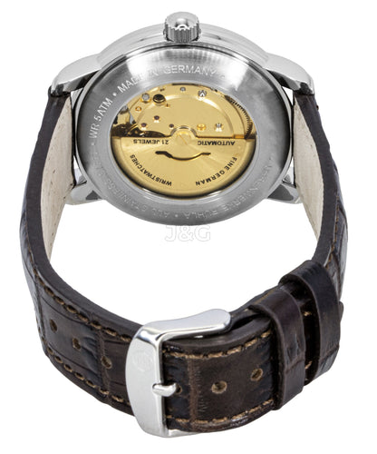 Zeppelin Friedrichshafen Automatic movement Gold Leather Male Z85625. A brand-new Zeppelin Friedrichshafen watch featuring a Gold dial and a Leather strap. Side view. - view 3