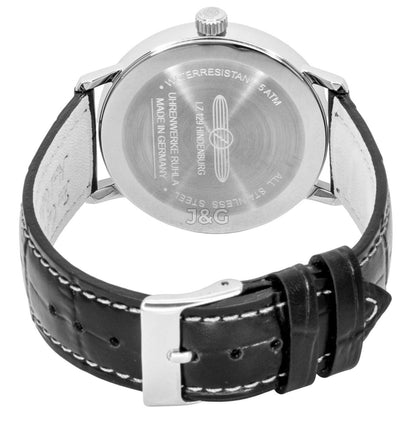 Zeppelin Hindenburg Automatic movement Green Leather Male Z80484. A brand-new Zeppelin Hindenburg watch featuring a Green dial and a Leather strap. Front view. - view 3