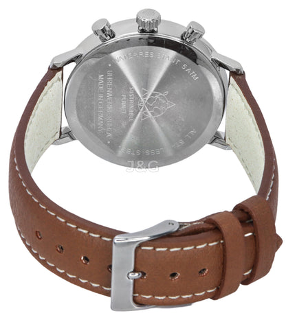 Zeppelin Hindenburg Date display White Faux leather Male Z80864N. A brand-new Zeppelin Hindenburg watch featuring a White dial and a Faux leather strap. Angled view. - view 3