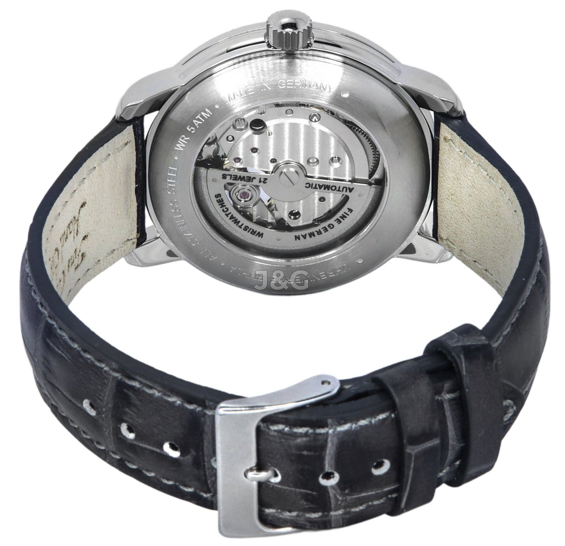 Zeppelin LZ127 Graf Automatic movement Black Leather Male Z76661. A brand-new Zeppelin LZ127 Graf watch featuring a Black dial and a Leather strap. Front view. - view 3