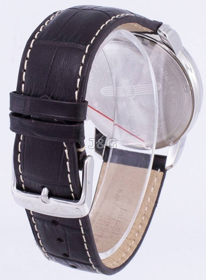 Zeppelin LZ127 Graf Date display Black Leather Male Z76445. A brand-new Zeppelin LZ127 Graf watch featuring a Black dial and a Leather strap. Side view. - view 3