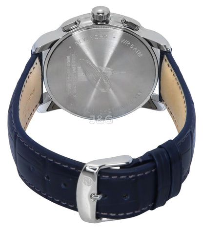 Zeppelin New York Date display Blue Leather Male Z88783. A brand-new Zeppelin New York watch featuring a Blue dial and a Leather strap. Front view. - view 4