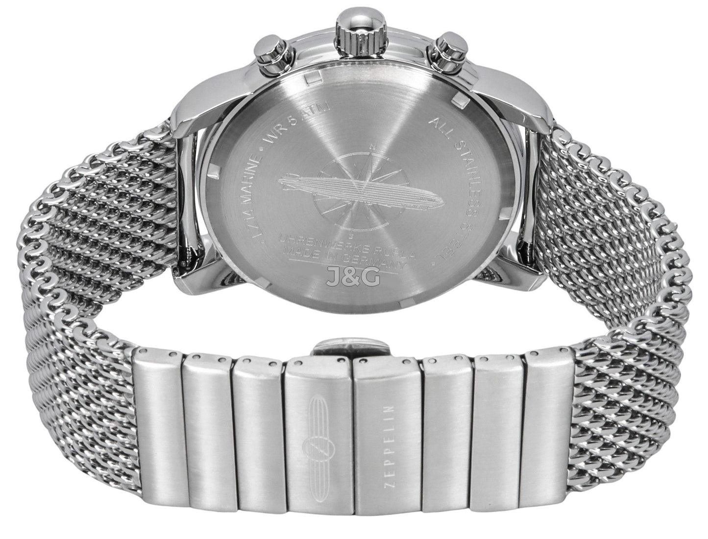 Zeppelin Quartz movement Blue Stainless steel Male Z8886M3. A brand-new Zeppelin watch featuring a Blue dial and a Stainless steel strap. Side view. - view 4